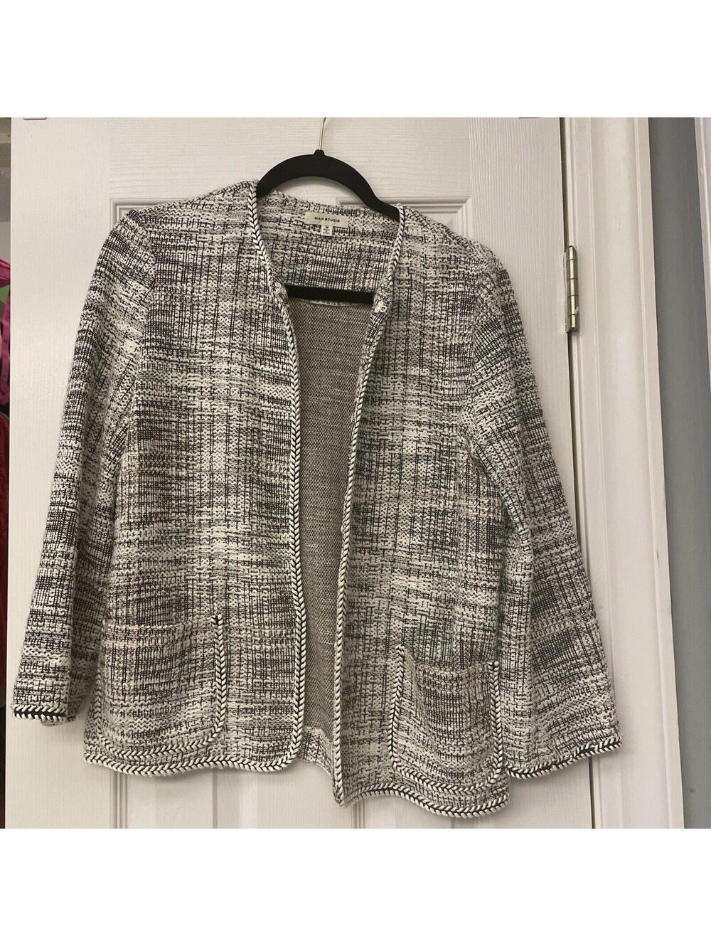 Professional Max Studio Knit Blazer Sweater Jacket Women’s Size M Work Or Casual
